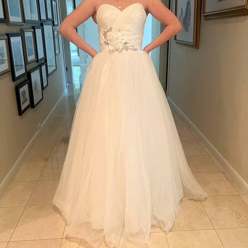 Da Vinci White Strapless Gown